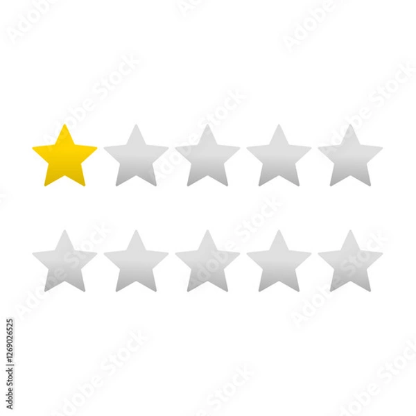 Fototapeta Five stars quality rating icon. Vector illustration.