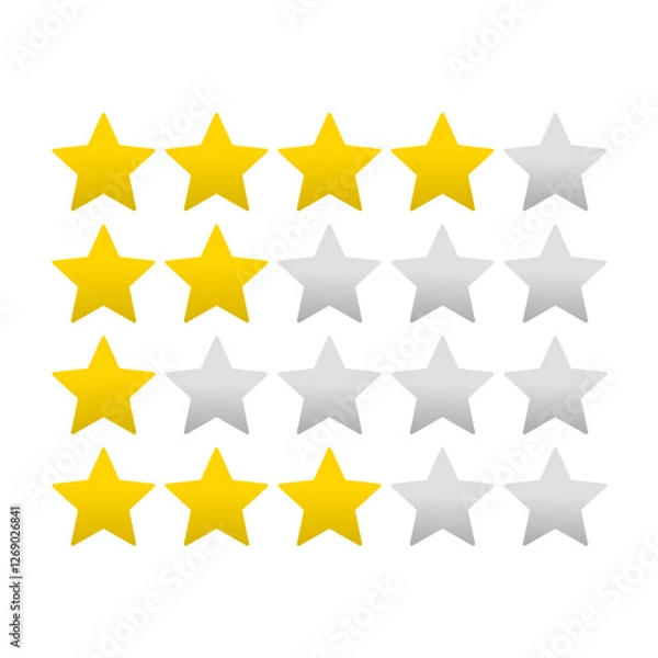 Fototapeta Five stars quality rating icon. Vector illustration.