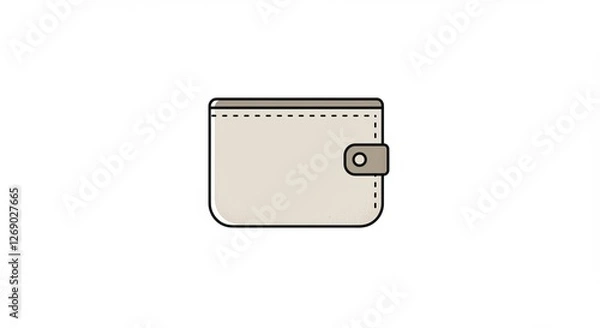 Fototapeta Minimalist wallet icon: simple linear design for financial apps and websites