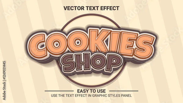 Obraz 3d cookies shop editable text effect