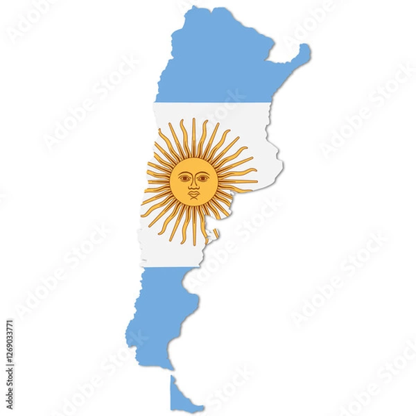 Obraz argentina map with flag