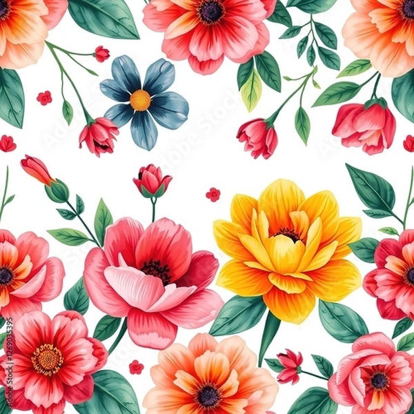 Fototapeta Morning Bloom: A Canvas of Exquisite Floral Patterns