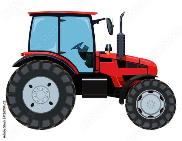 Fototapeta Red side tractor