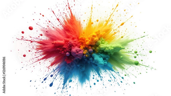 Obraz Vibrant Rainbow Color Explosion - Abstract Paint Blast
