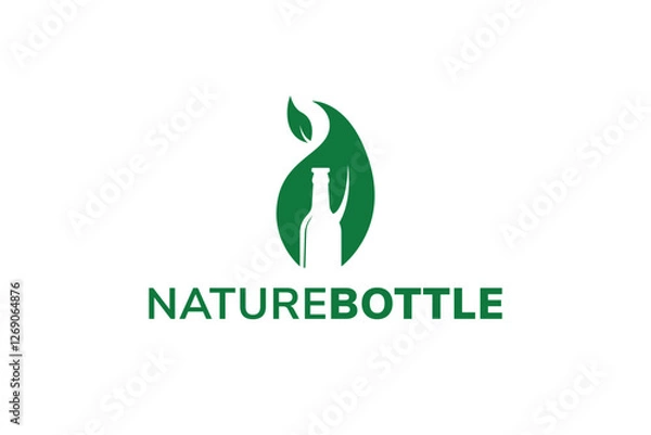 Obraz green eco logo bottle