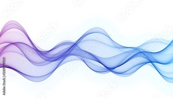 Fototapeta Abstract flowing wave design with white background