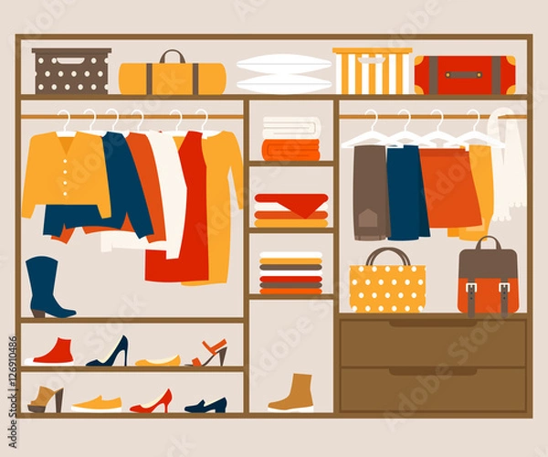 Obraz Ilustracja wektorowa garderoby