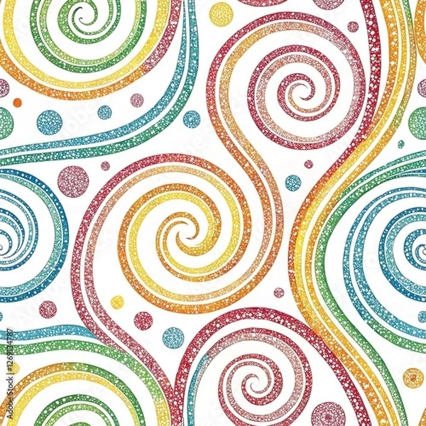 Fototapeta Shimmering Spiral Lines on Luxurious Background - Documentary Photography AI Art