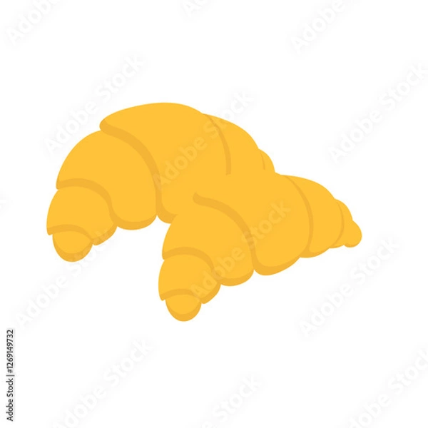 Obraz Two croissants isolated on white background