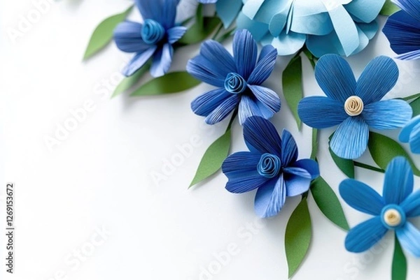 Fototapeta A close-up view of a bouquet of paper flowers
