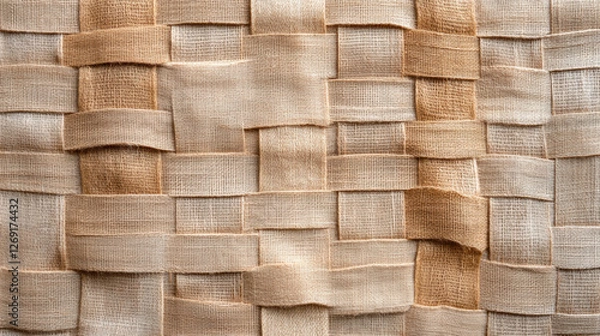 Fototapeta Bohemian background, Woven texture with varying shades of brown and a rustic appearance.