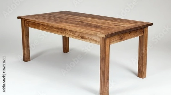 Fototapeta A well-crafted wooden dining table with a hidden extension, blending function and aesthetics.