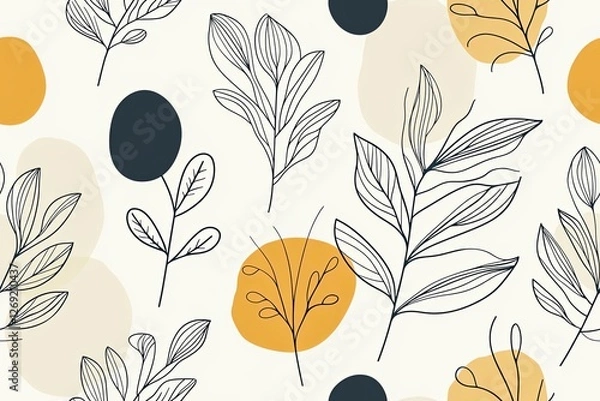 Obraz Geometric shapes and lines, simple doodle seamless pattern.