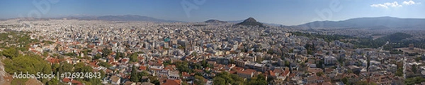 Fototapeta panoramic view on the Athens from Acropolis, Greece
