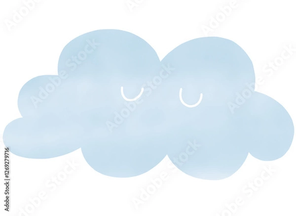 Obraz blue cloud on white background