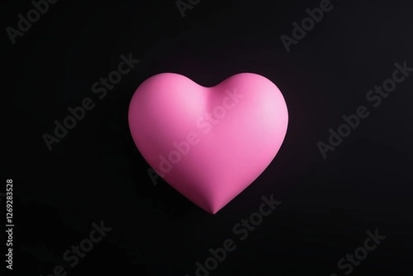 Fototapeta a close up of a pink heart shaped object on a black background