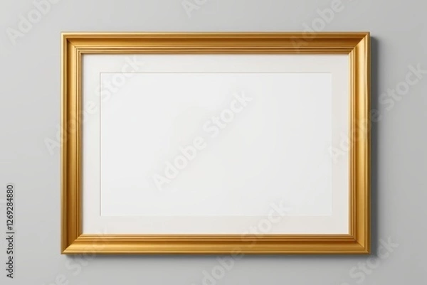 Obraz a close up of a gold frame on a gray wall