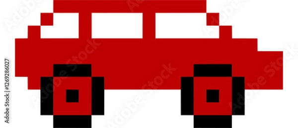 Fototapeta red pixel car