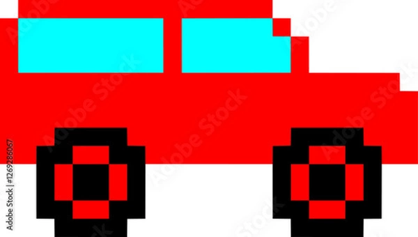 Fototapeta red pixel car