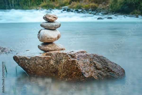 Obraz Steinstapel im Wasser