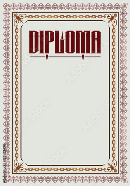 Fototapeta Vector template diploma, advertisements, invitations or greeting