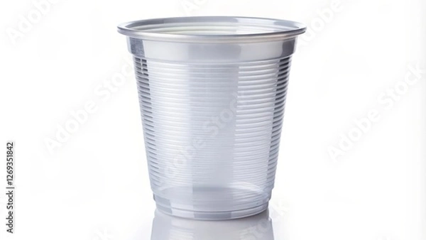 Fototapeta Transparent Plastic Cup on White Background