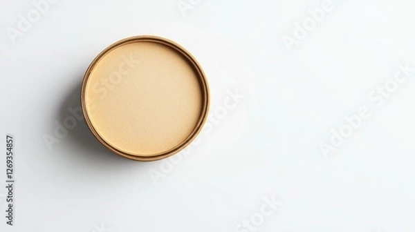 Fototapeta Simple Round Lid on White Background with Minimalistic Design