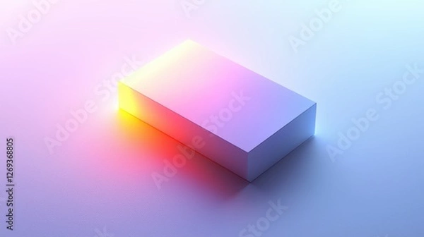 Obraz A realistic 3D rendering of a business card icon with a gentle gradient that transitions from light to dark. The icon is detailed with precise edges and placed in the center of a white backdrop