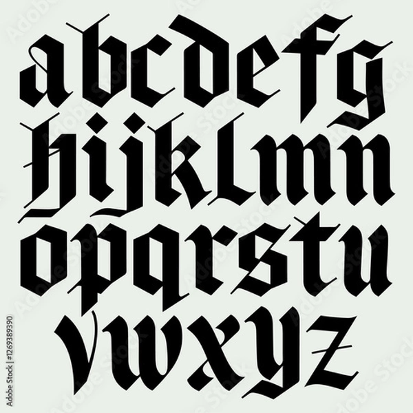 Obraz Vampiric gothic font, lowercase letters