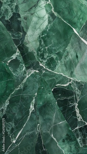 Fototapeta  texture of a green marble surface. The style is natural and organic, with a smooth, polished appearance. The layout is a full-frame close-up, capturing the intricate details of the marble's veining a