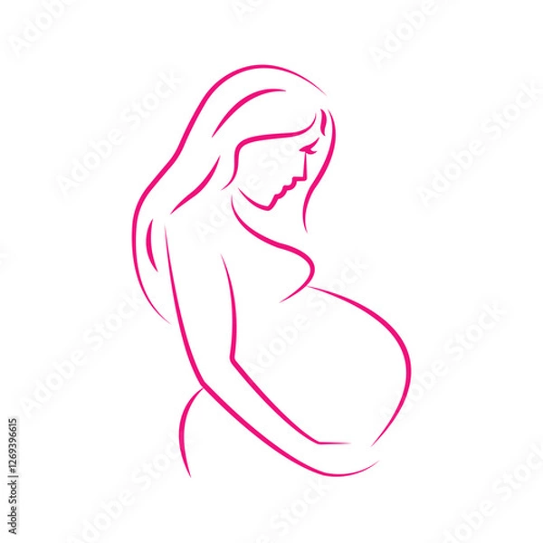 Obraz Pregnant logo vector. EPS 10 editable vector