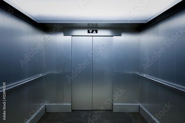 Obraz Widok wnętrza nowoczesnej windy