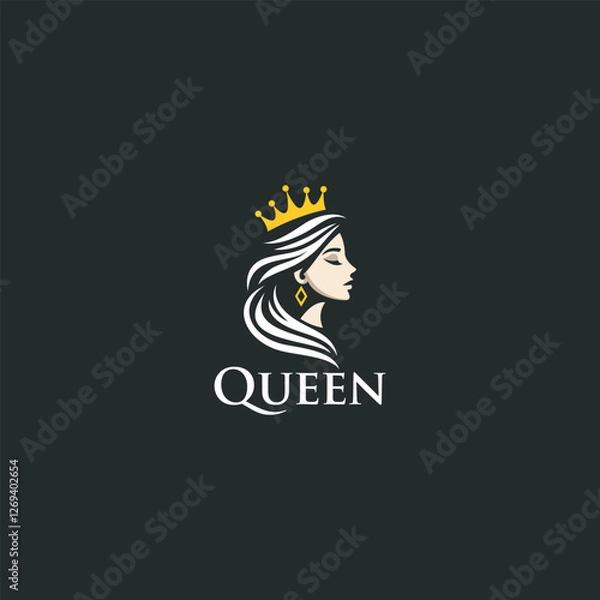 Fototapeta queen logo design vector illustration