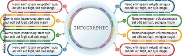 Obraz 8 Tab Vector Illustration for Editable