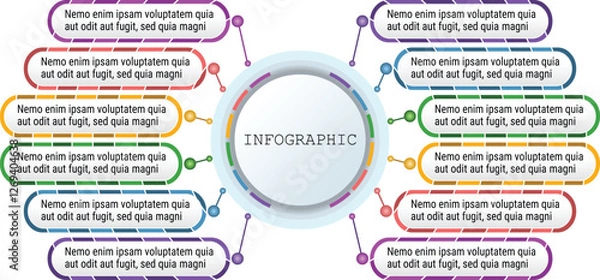 Obraz 12 Tab Vector Illustration for Editable
