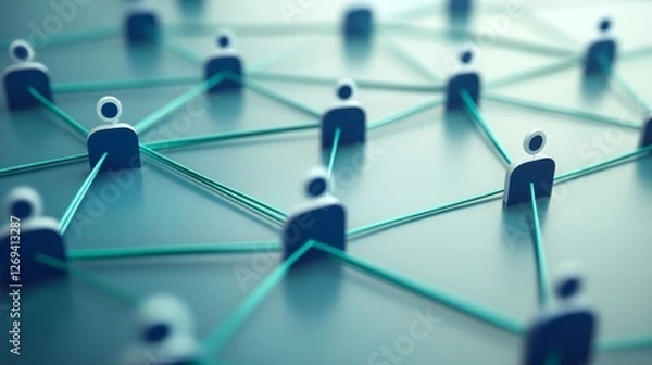 Fototapeta Network connections symbolizing communication and connectivity in business