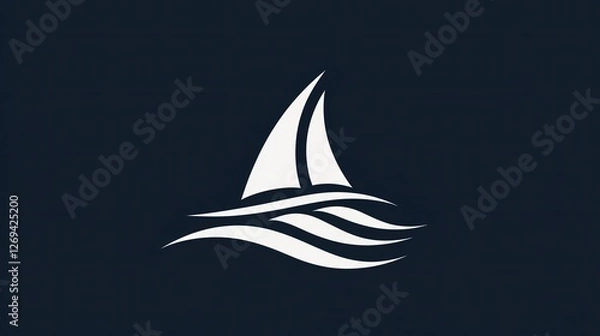 Fototapeta Elegant Sailing Logo Design on a Solid Background for Branding Purposes