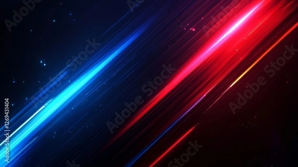 Obraz Colorful streaks of light create a dynamic abstract background perfect for technology themes
