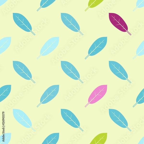 Fototapeta seamless vector background with leafs for your design