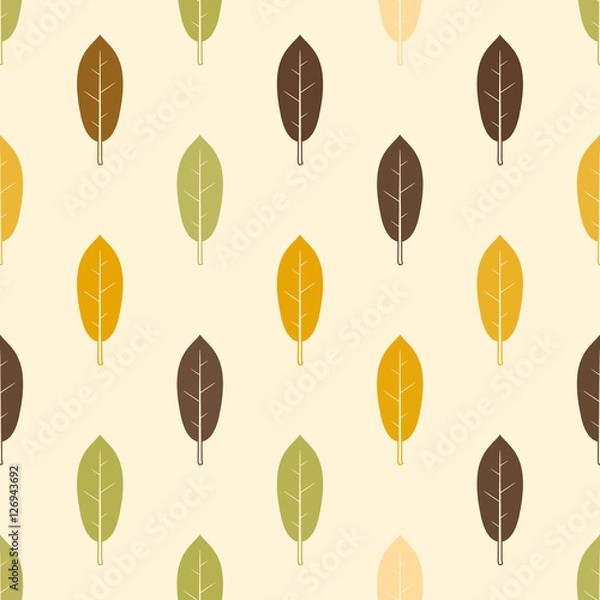 Fototapeta seamless vector background with leafs for your design