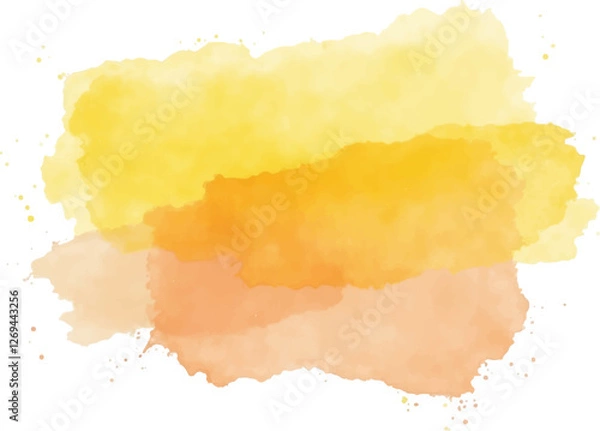 Fototapeta An abstract watercolor stain with a layered effect, blending shades of yellow and orange. 