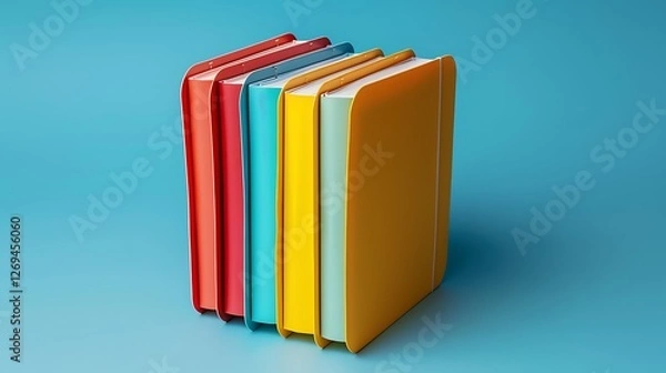 Fototapeta A neatly labeled file organizer with colorful folders