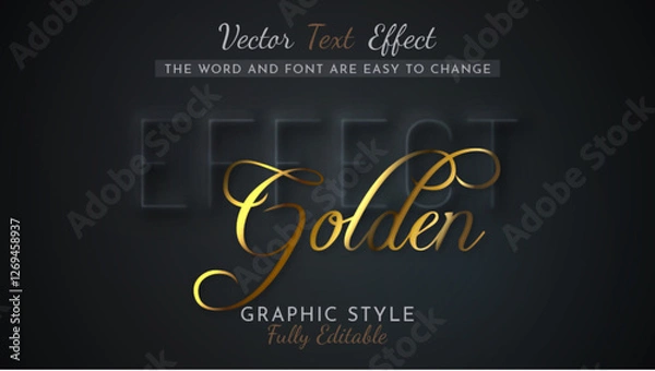 Fototapeta Stylish Golden Editable Text Effect, Graphic Style