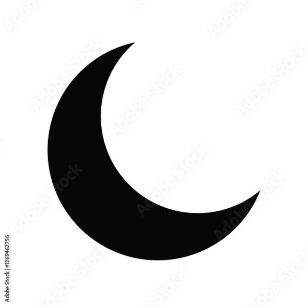 Fototapeta Black Crescent Moon Icon Element 