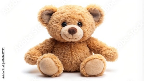 Obraz Brown Teddy Bear on White Background