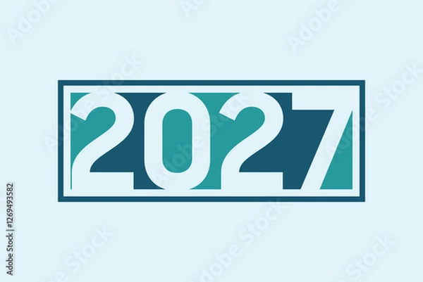 Obraz Happy New Year 2027 Design Template On Negative Space