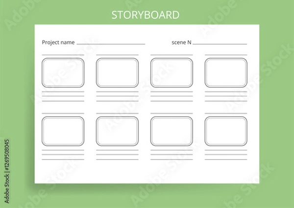 Obraz Storyboard Page Isolated Vector Background