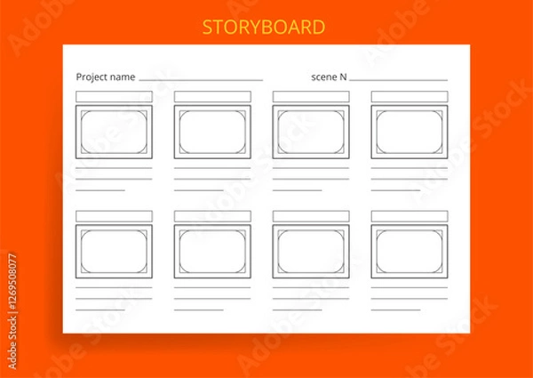 Obraz Empty Storyboard Sheet Isolated Vector Background