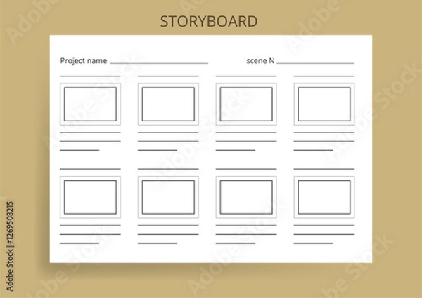 Fototapeta Storyboard Action Sheet Isolated Vector Background