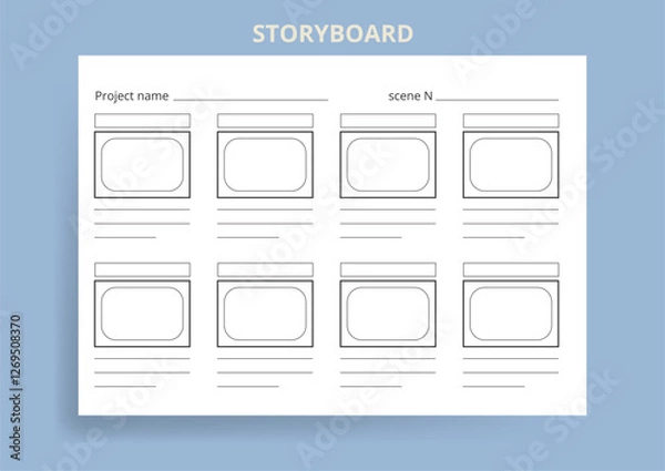 Obraz Storyboard Sheet Isolated Vector Background